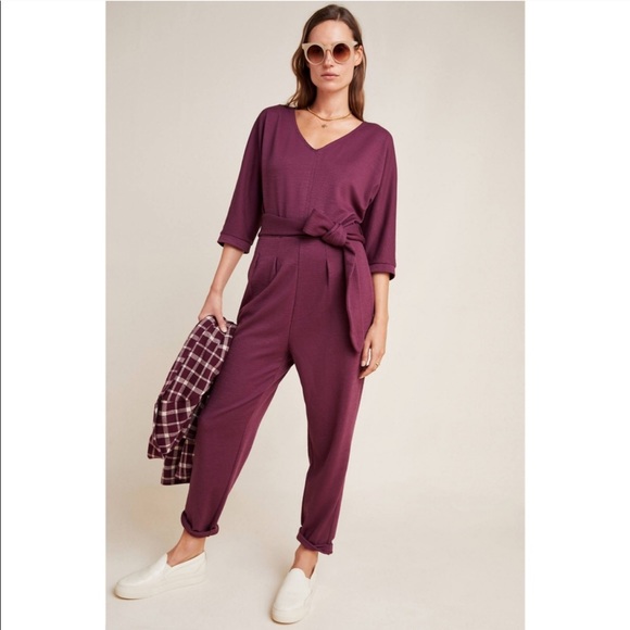 Anthropologie Pants - Anthropologie Sutton Ponte Jumpsuit Plum Small